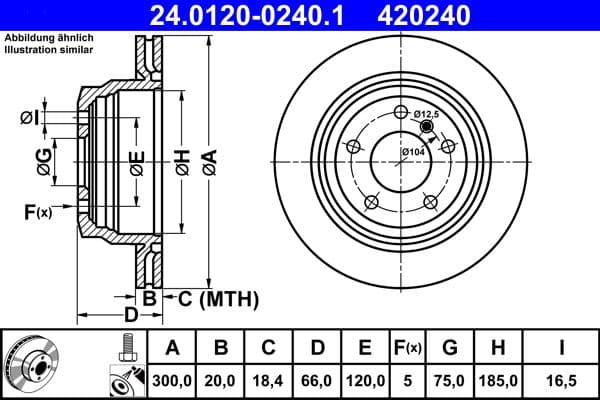 Brake disc Achter Links/Rechts past: BMW 1 (E87), 3 (E90), 3 (E91), 3 (F30, F80), 3 (F31), 3 GRAN TURISMO (F34), 4 (F32, F82), 4 (F33, F83), 4 GRAN COUPE (F36), X1 (E84) 1.5-2.5 06.04-