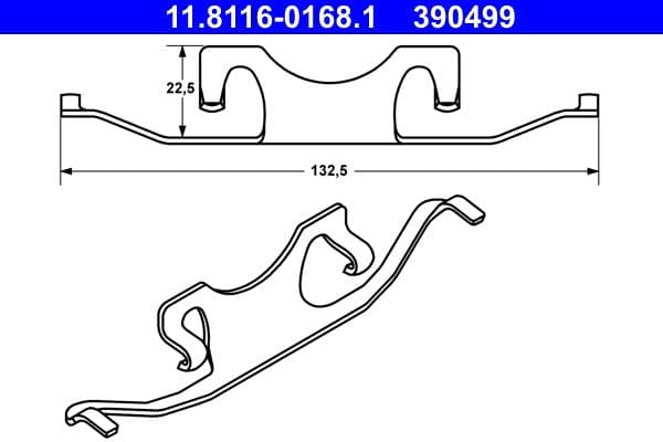 Remblok montagekit achter (1 stuk) past: BMW 5 (E39) 2.0-4.4 09.95-05.04