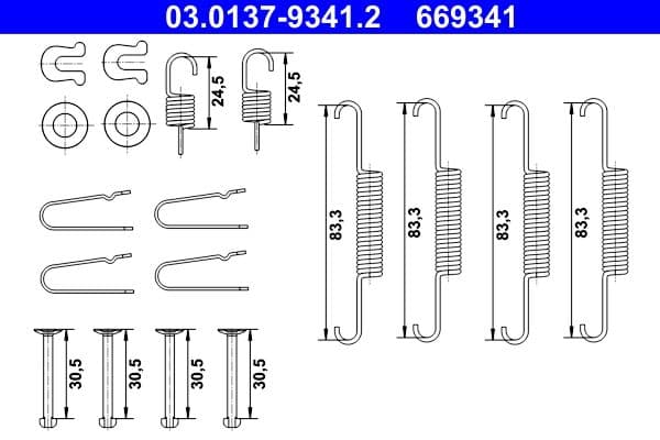 Accessory Kit, parking brake shoes