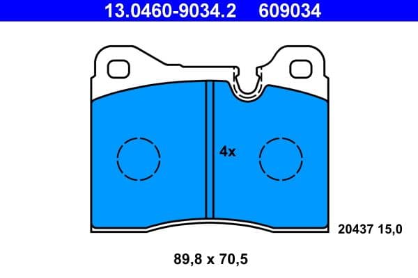 Remblokken set Achter/Voor , past: ALFA ROMEO 75  FERRARI 412 I, 512 BB, TESTAROSSA  LAMBORGHINI COUNTACH, DIABLO, LM-001 2.0-5.7 08.76-08.98