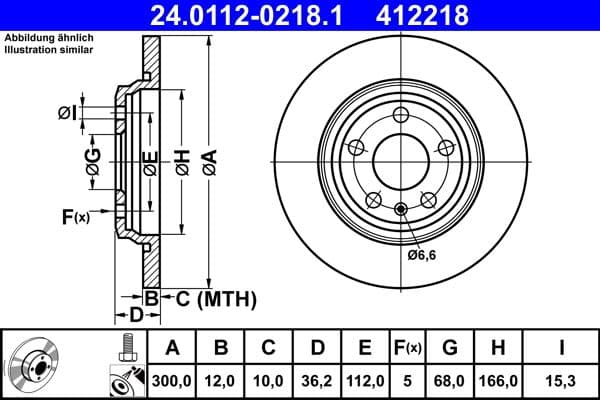 Brake disc Achter Links/Rechts past: AUDI A4 ALLROAD B8, A4 ALLROAD B9, A4 B8, A4 B9, A5, A6 ALLROAD C8, A6 C7, A6 C8, A7, Q5 1.4-4.0 06.07-