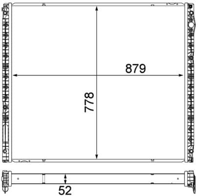 Motorradiator ((en) without frame, lage temperatuur  nieuw type) EURO 6 past: MAN TGS I D2066LF01-D2676LF45 02.07-