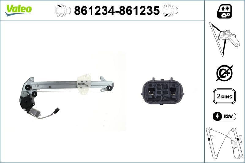 Raamregelaar Achter Links (elektrisch) past: HONDA HR-V 11.14-