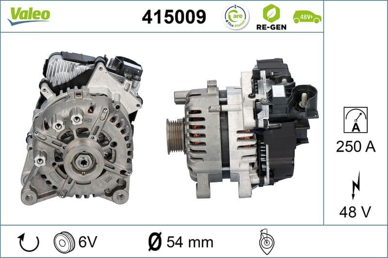 (EN) Starter-alternator, gereviseerd, 48V, 250A, past: LAND ROVER DISCOVERY SPORT, RANGE ROVER EVOQUE 2.0DH 12.18-