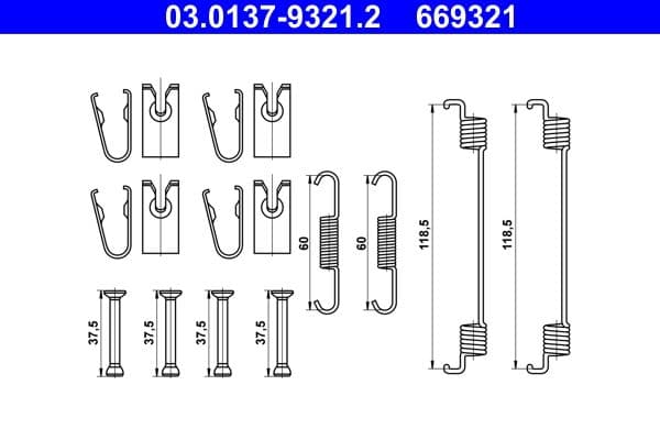 Accessory Kit, brake shoes