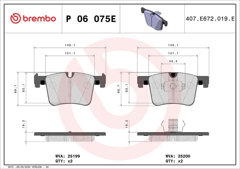 Remblokken set Voor , past: BMW 1 (F20), 1 (F21), 2 (F22, F87), 2 (F23), 3 (F30, F80), 3 (F31), 3 GRAN TURISMO (F34), 4 (F32, F82), 4 (F33, F83), 4 GRAN COUPE (F36), X3 (F25) 1.6-3.0D 09.10-