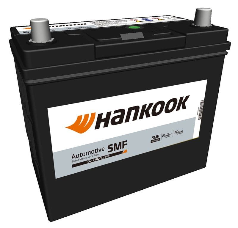 Batterij HANKOOK 12V 45Ah/360A (L+ dunne terminal (japanse voertuigen)) 234x127x220 B00 - geen montageflens (beginnen)