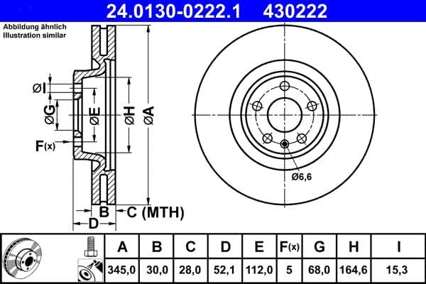 Brake disc Voor Links/Rechts past: AUDI A4 ALLROAD B8, A4 B8, A5, A6 C7, A7, Q5  PORSCHE MACAN 1.8-4.2 06.07-