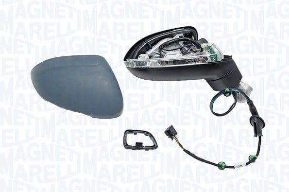 Zijspiegel Rechts (elektrisch, in reliëf, met verwarming, under-coated, elektrisch opklapbaar, met indicator) past: VW PASSAT B8 08.14-01.19