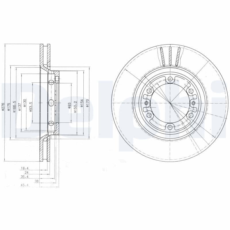 Remschijf set (2 stuks) Voor Links/Rechts past: HYUNDAI H-1, H-1 / STAREX 2.4/2.5D 02.98-09.07