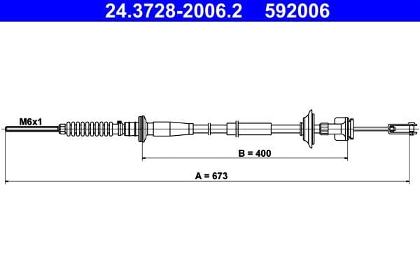 Koppelingskabel (673mm) past: SUBARU JUSTY III  SUZUKI IGNIS II 1.5 09.03-