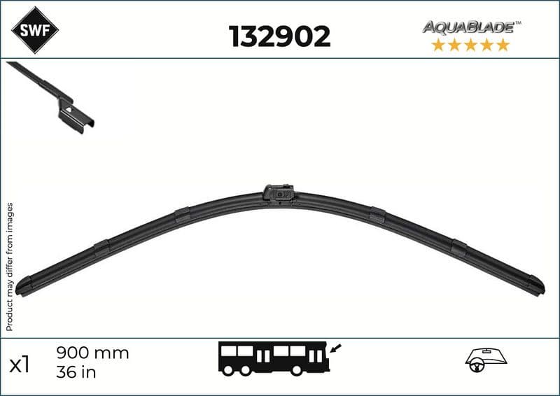 Wisserblad voegloos Voor (1pcs) AquaBlade 900mm past: MERCEDES CITARO (O 530) 06.00-