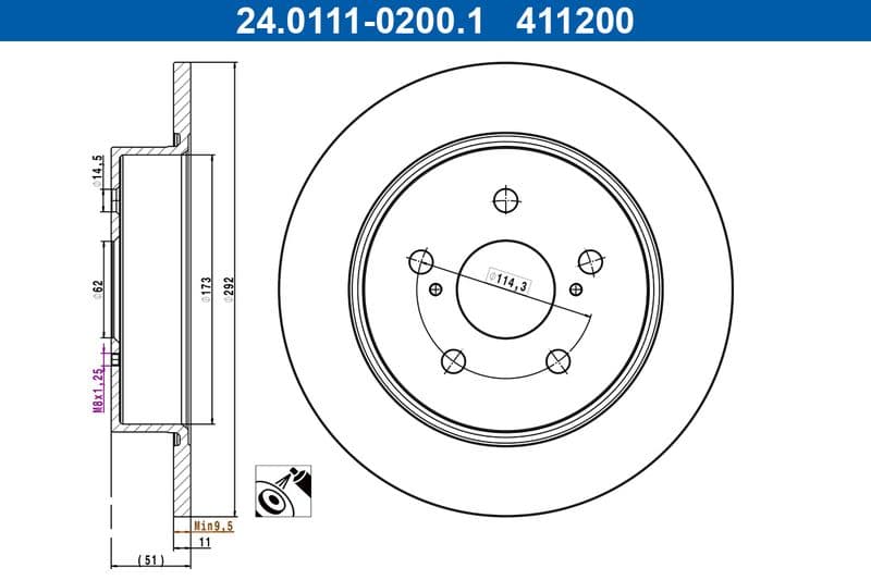 Brake disc Achter Links/Rechts past: TOYOTA C-HR 1.2-2.0H 10.16-